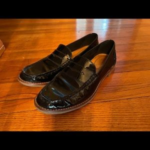 Sperry patent leather black loafers